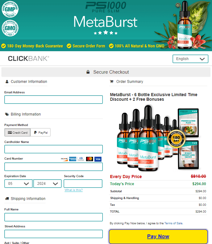 ps1000 metaburst order page